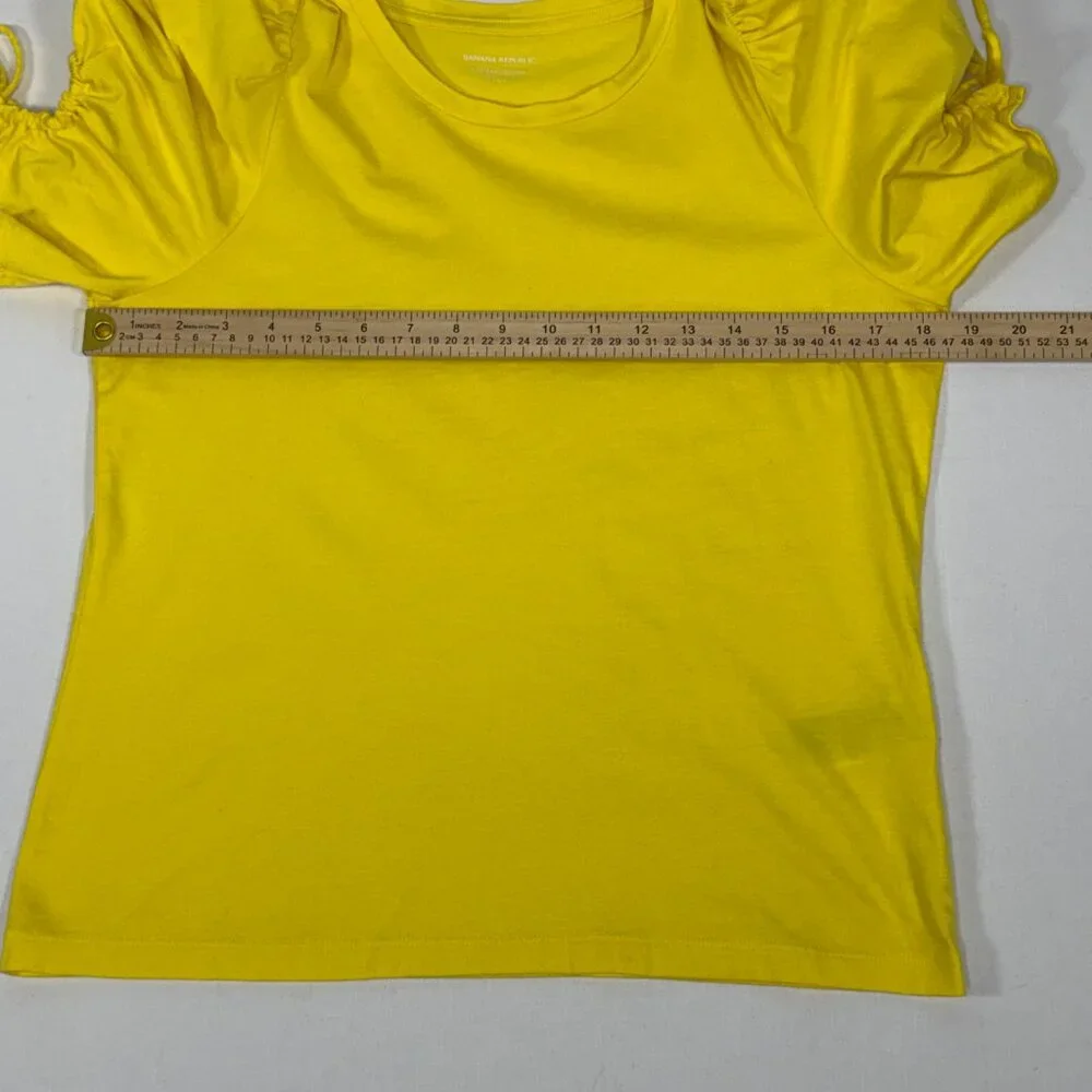 Puff Sleeve Banana Republic Yellow Supima Cotton T-Shirt Size S Small